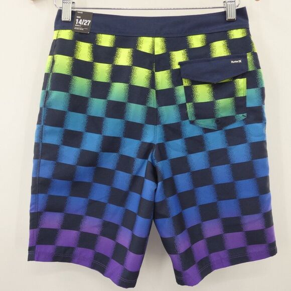 NWT Hurley Obsidian Check Board Shorts Size 14/27 - Picture 4 of 9